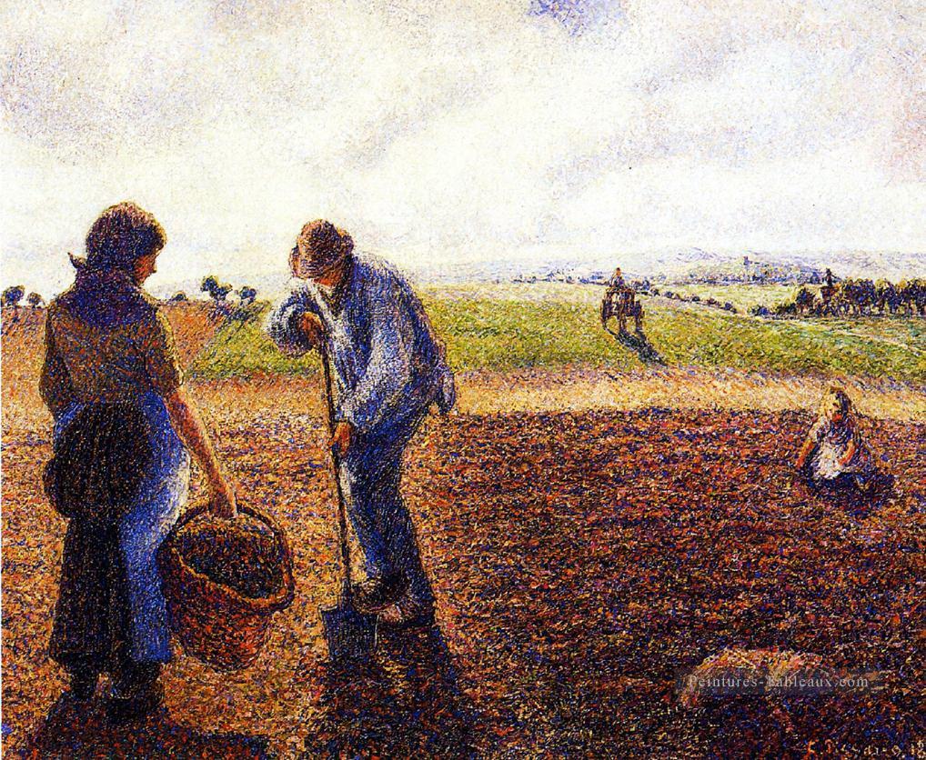 paysans dans le domaine eragny 1890 Camille Pissarro Peintures à l'huile